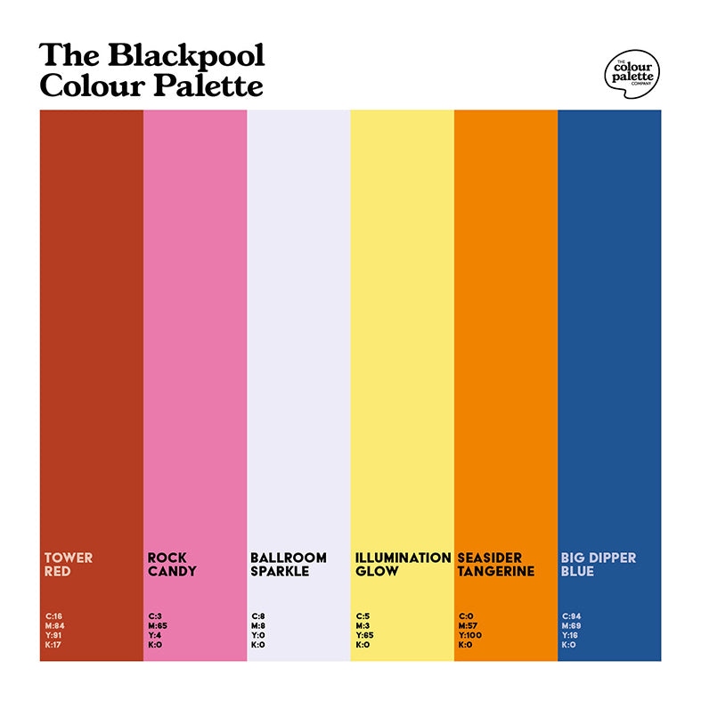 The Blackpool Colour Palette 100% cotton canvas tote bag