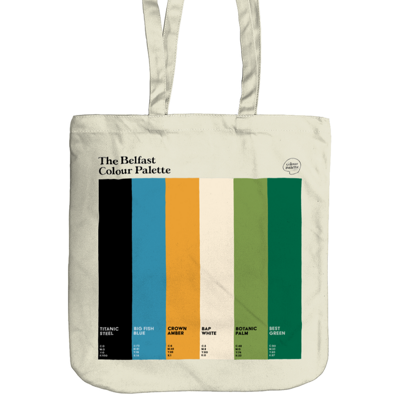 The Belfast Colour Palette Cotton Shopping Bag