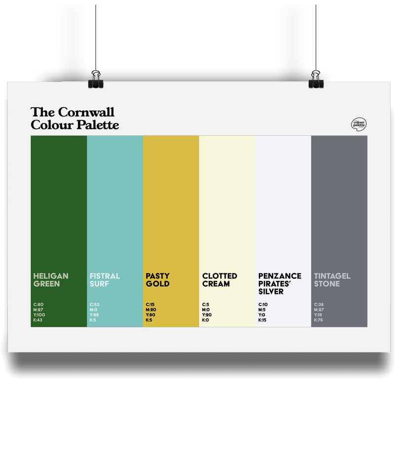 The Cornwall Colour Palette Art Print