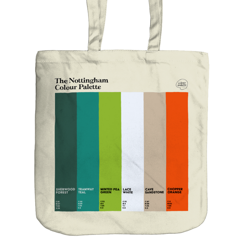 The Nottingham Colour Palette heavyweight cotton tote bag