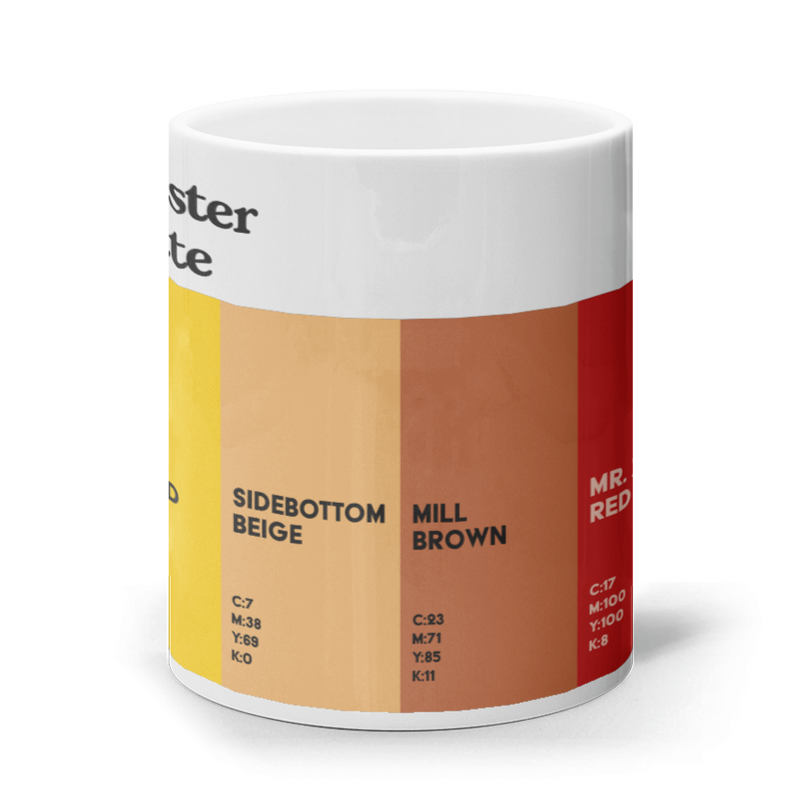 Colours of Manchester on the Manchester Colour Palette Mug