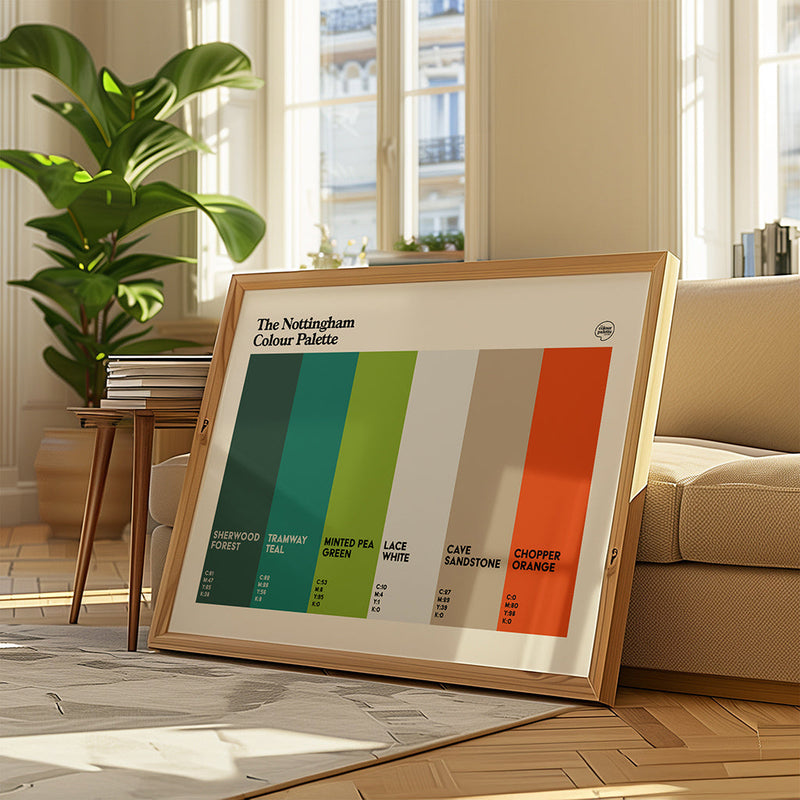 The Nottingham Colour Palette mounted art print framed