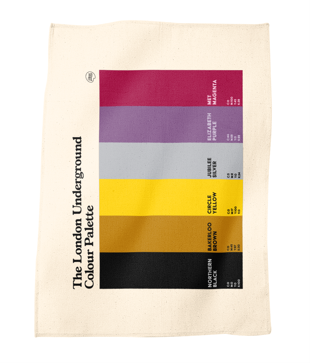 London Underground Colours Kitchen Tea Towel