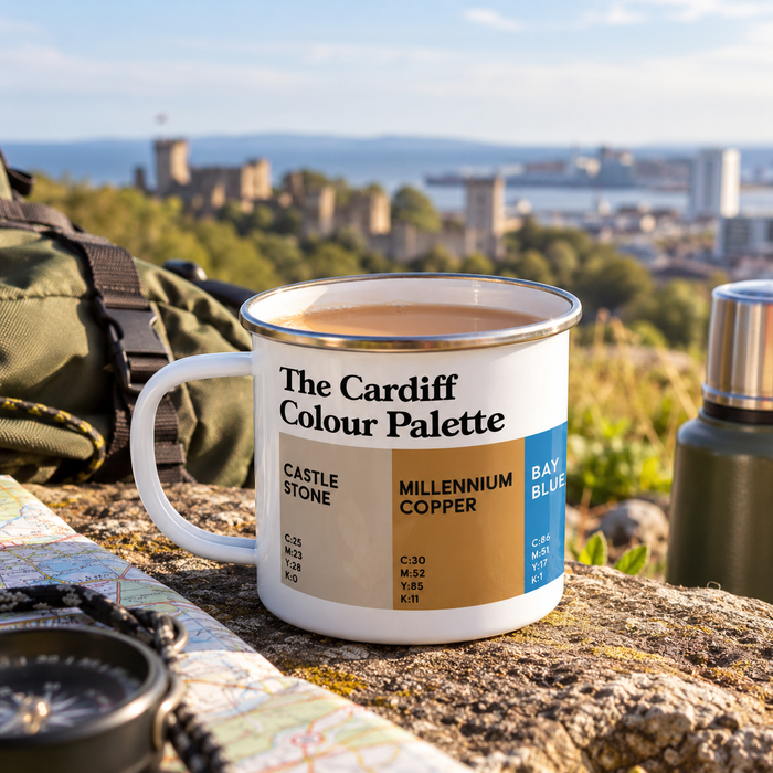 Cardiff Colour Palette enamel mug