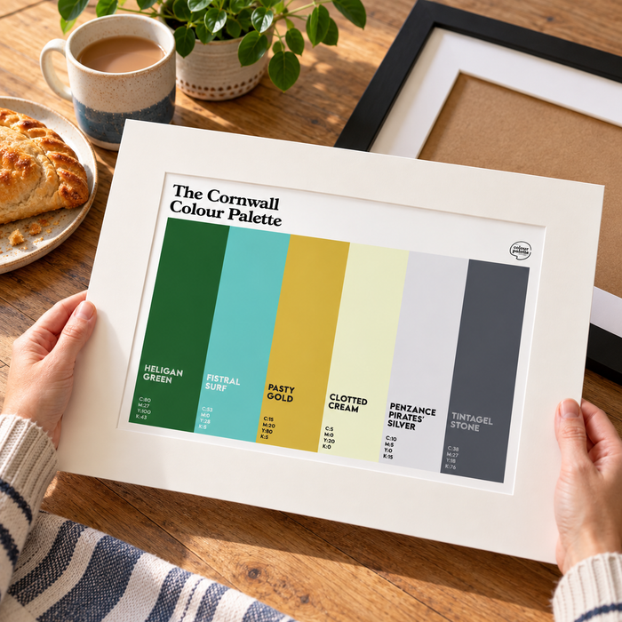 Cornwall Colour Palette mounted art print