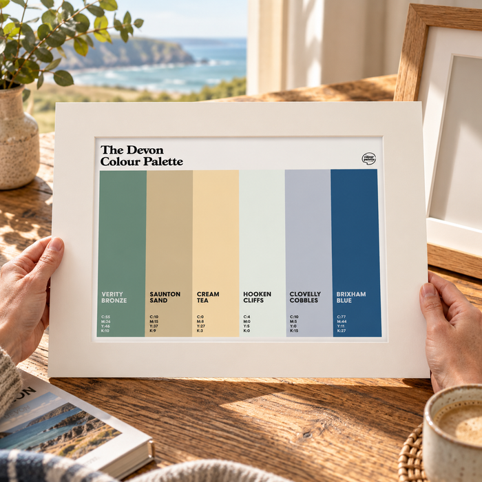 Devon Colour Palette mounted wall art print
