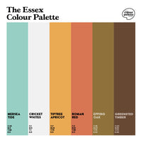 The Essex Colour Palette design featuring six colours representing Essex