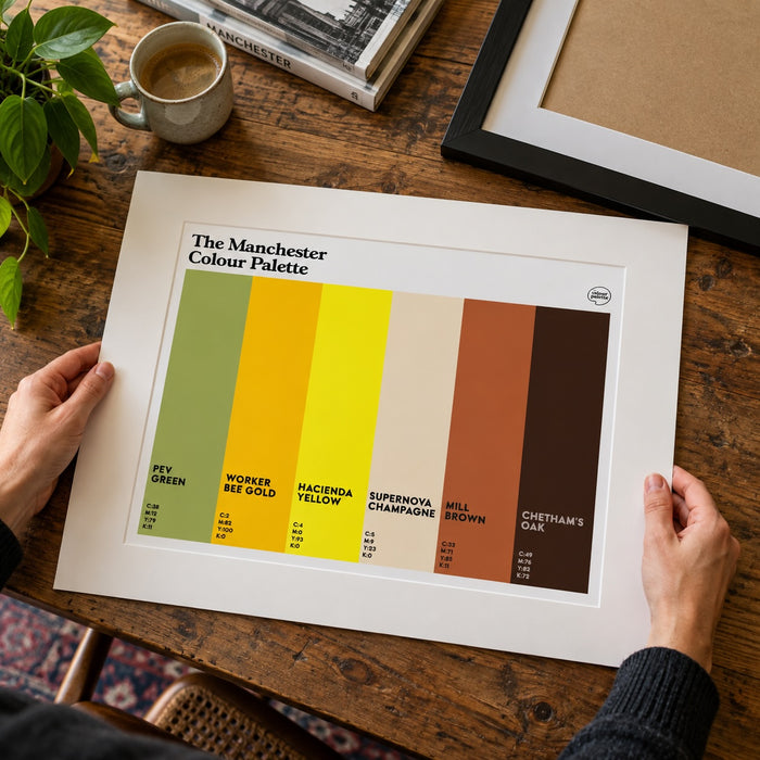 Manchester Colour Palette mounted art print