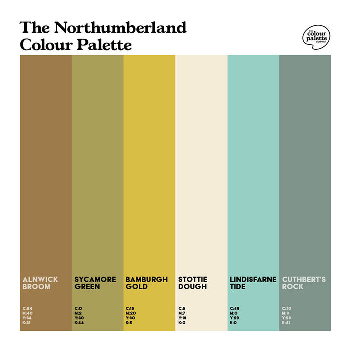 Northumberland Colour Palette featuring the colours of Northumberland