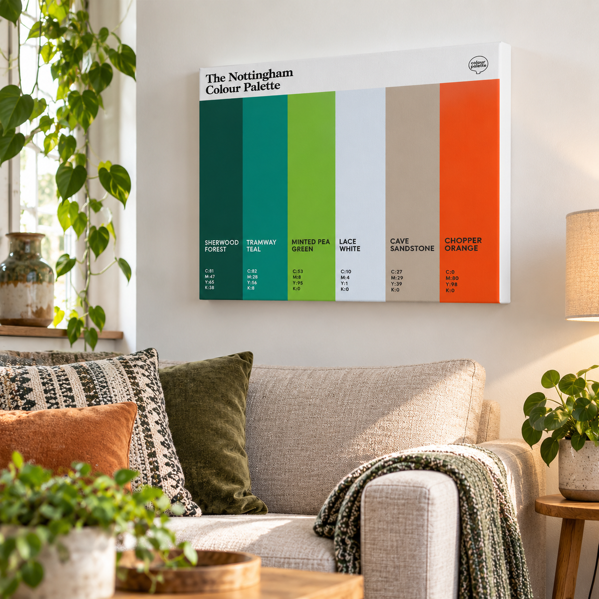 Nottingham Colour Palette Canvas Wall Art