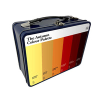 Autumn colour palette metal lunch box retro style