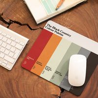 Black Country Colour Palette mouse mat featuring six colour swatches celebrating the area’s mining, metalworking and industrial heritage.