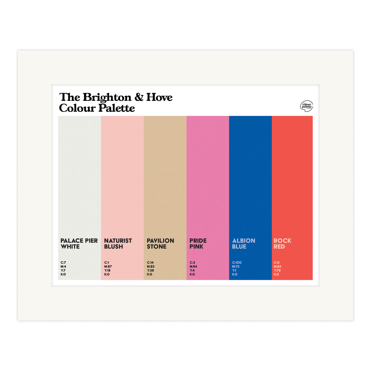The Brighton & Hove Colour Palette Mounted Art Print