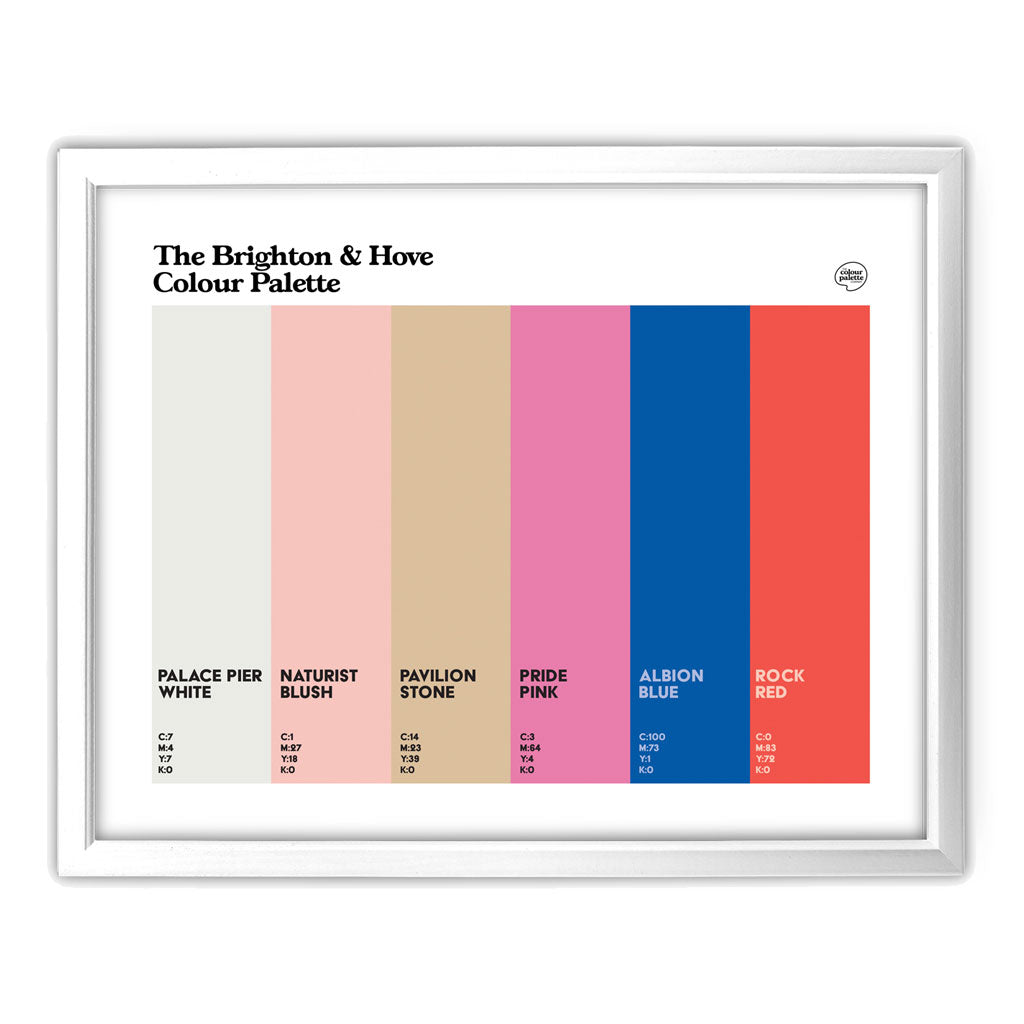 Brighton & Hove Art Print - White Frame