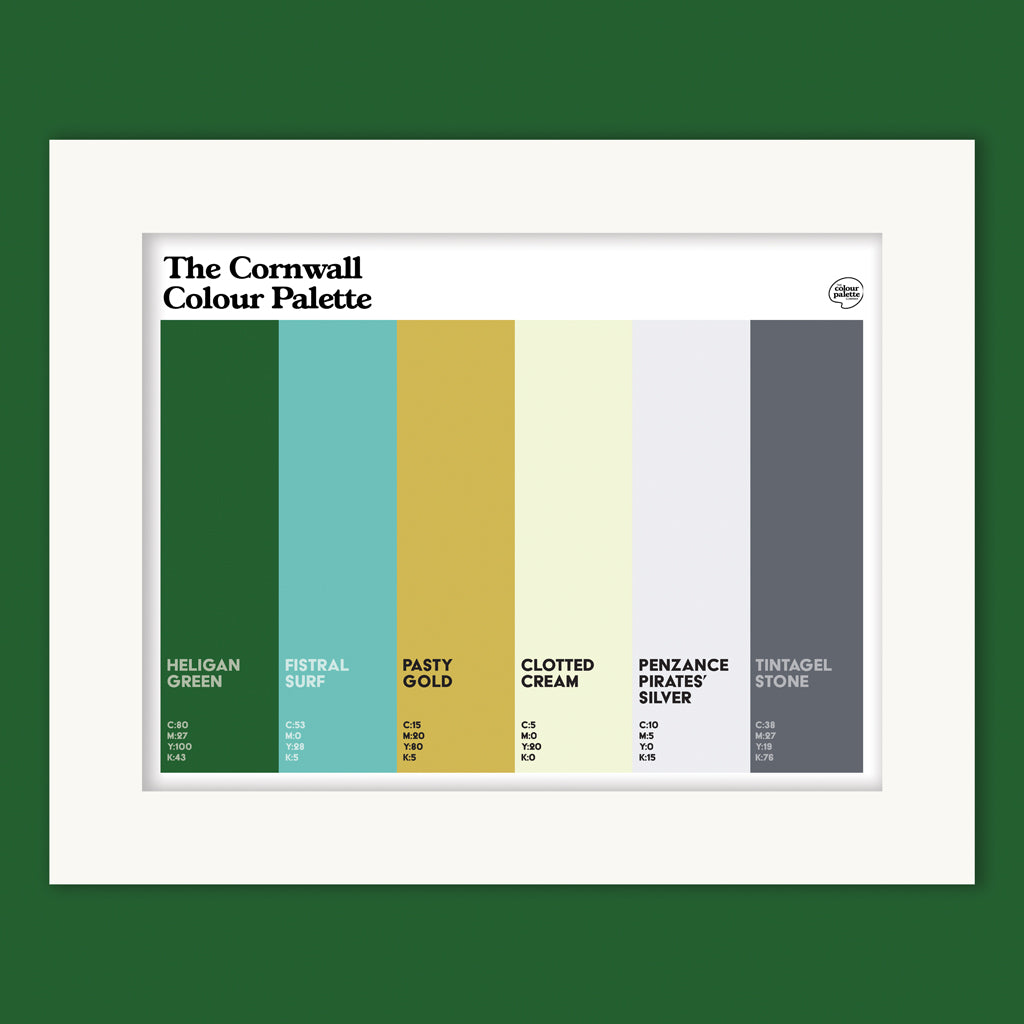 Cornwall Colour Palette Mounted Art Print