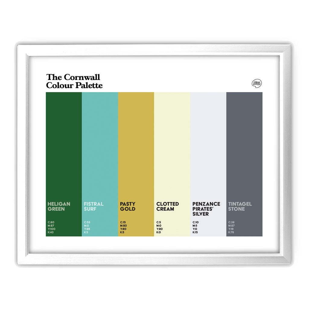 Cornwall Art Print - White Frame