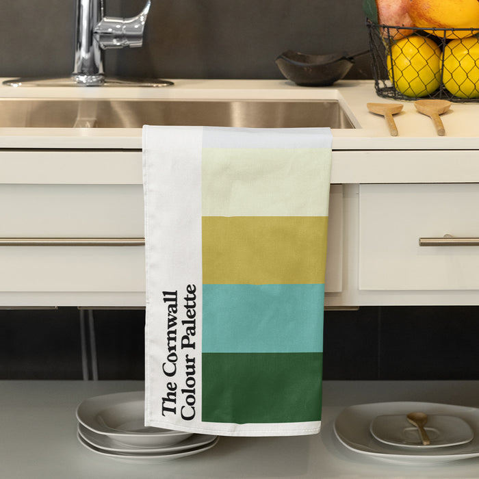 Cornwall tea towel featuring the Cornwall colour palette