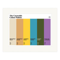 The Cotswolds Colour Palette Mounted Art Print