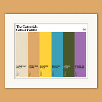 The Cotswolds Colour Palette Mounted Art Print