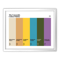 Cotswolds Art Print - White Frame