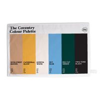 Coventry tea towel featuring the colours of Coventry