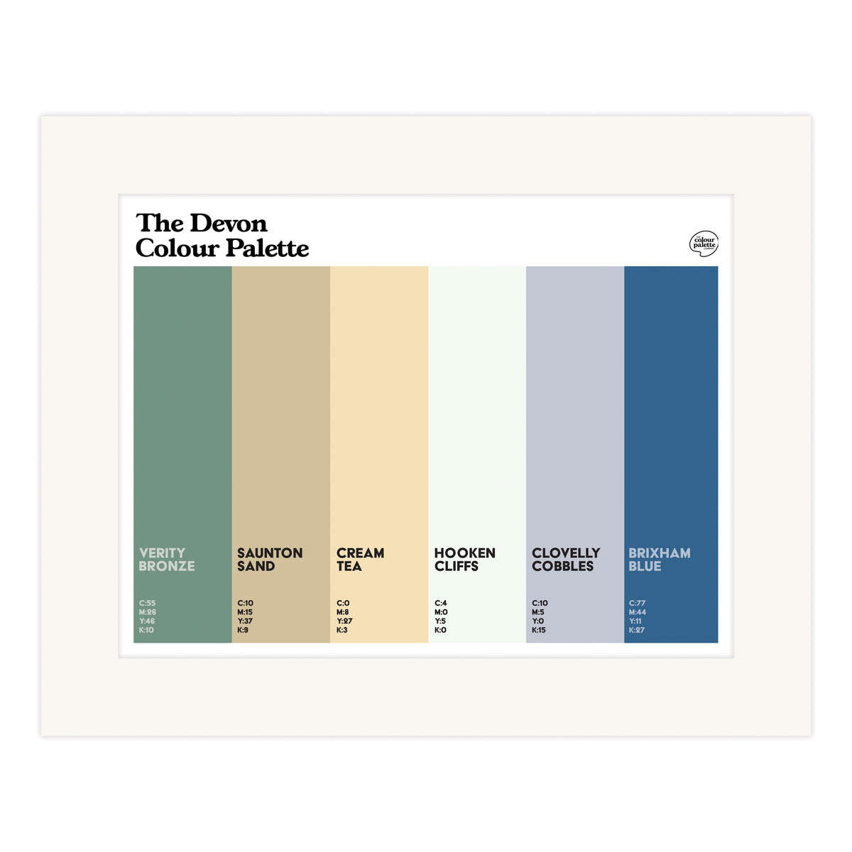 Devon Colour Palette mounted wall art print