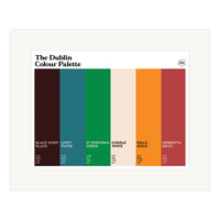 Dublin Colour Palette mounted art print featuring six colours inspired by Dublin, Ireland