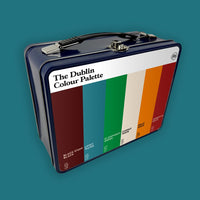 Retro metal lunch box featuring the colours of Dublin and The Dublin Colour Palette