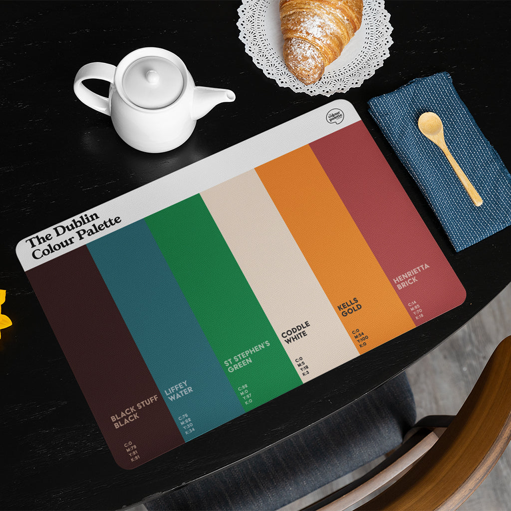 Colours of Dublin food and dining placemat