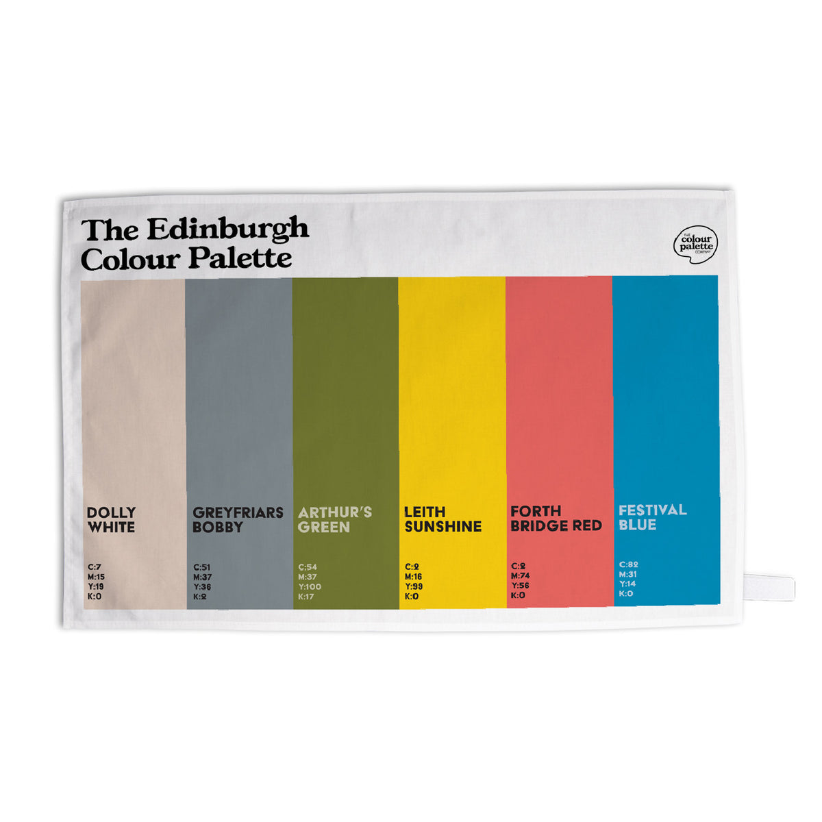 Edinburgh tea towel featuring the colours of Edinburgh