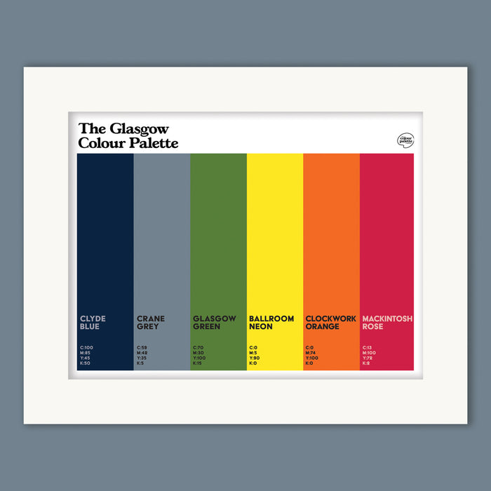 The Glasgow Colour Palette Mounted Art Print