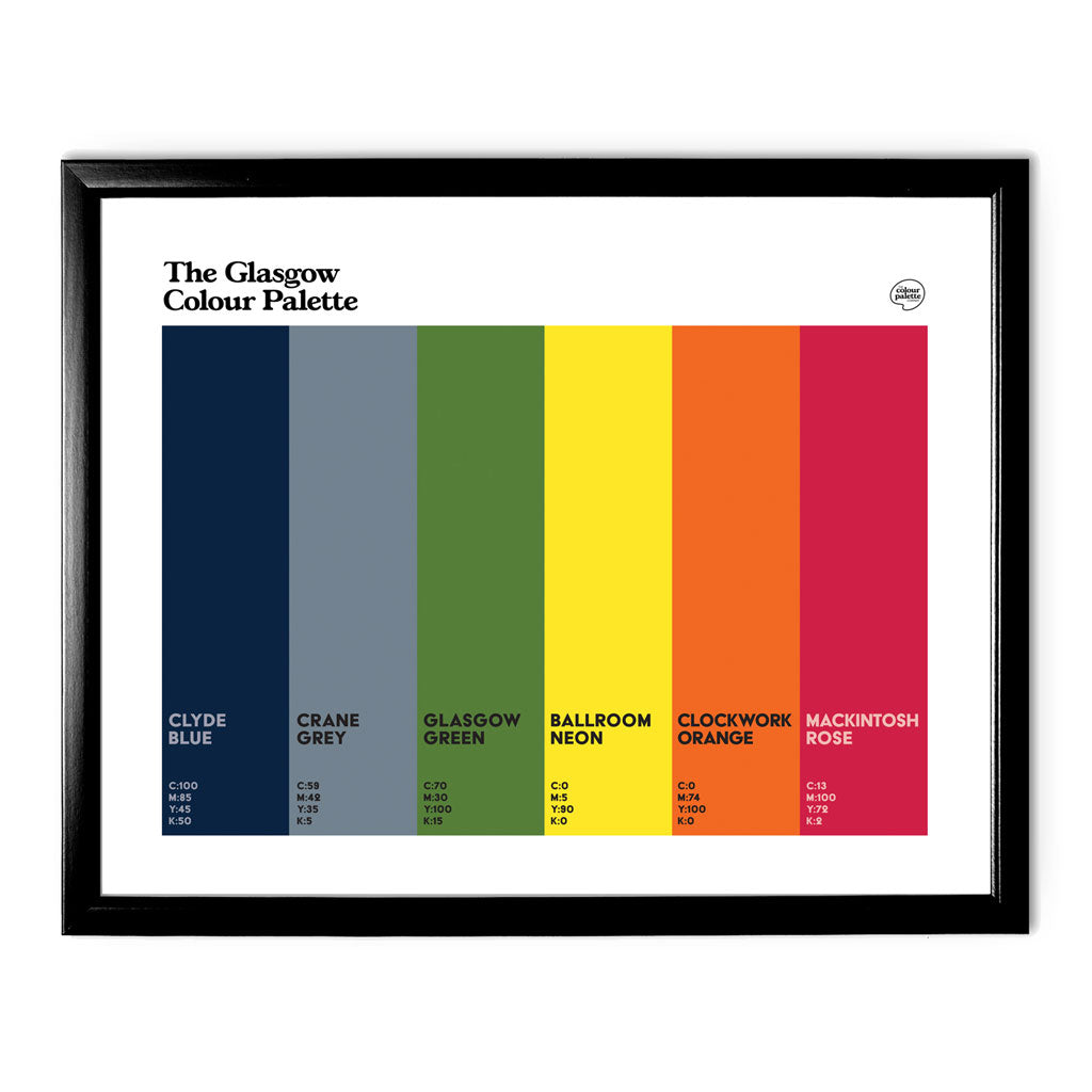 Glasgow Art Print - Black Frame