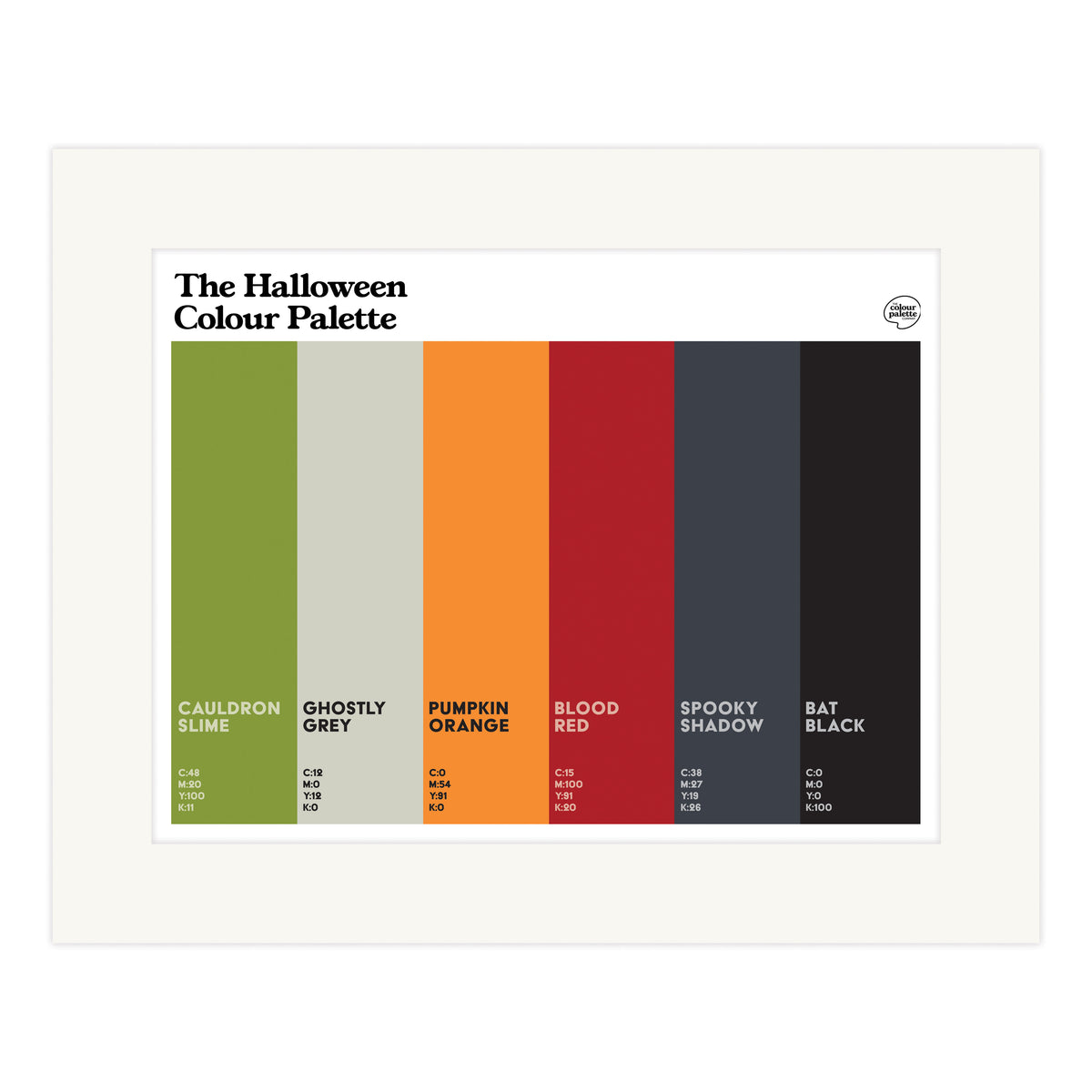 The Halloween Colour Palette Mounted Art Print
