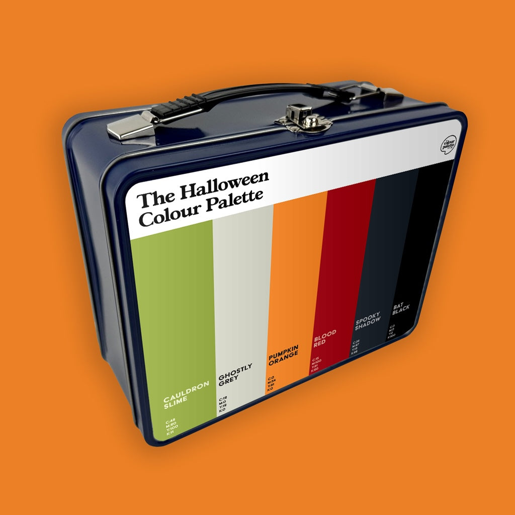 Halloween Colour Palette retro metal lunch and storage box