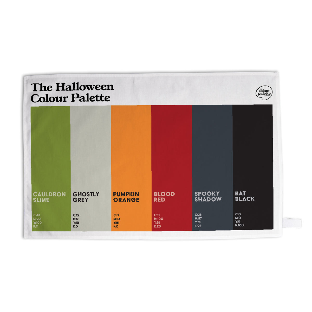 Halloween Colour Palette tea towel