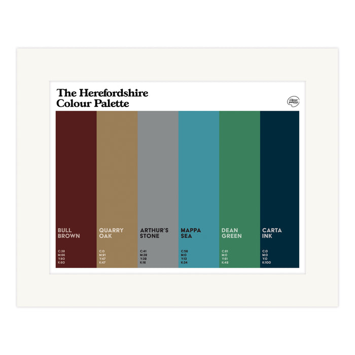 The Herefordshire Colour Palette Mounted Art Print