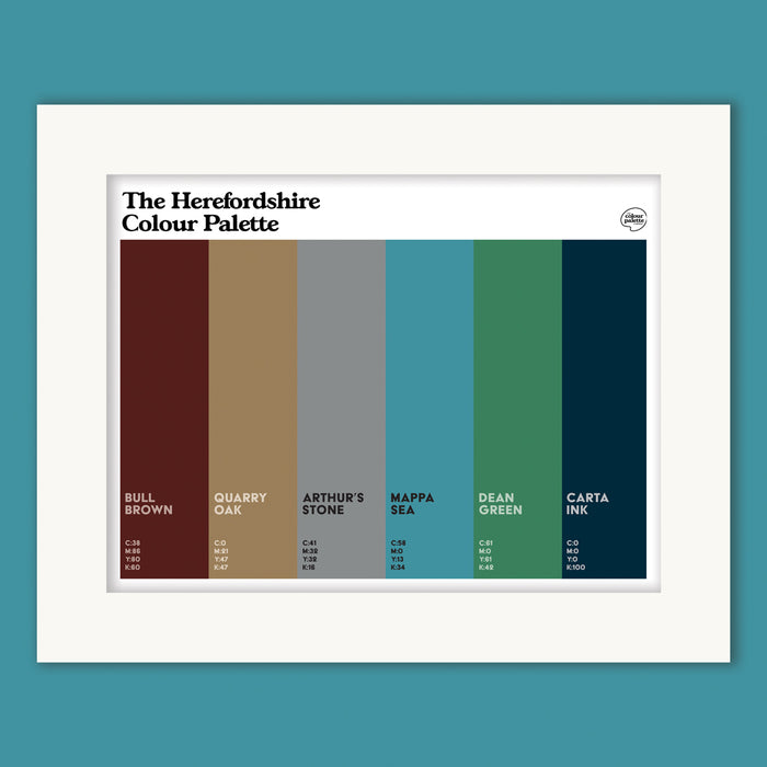 The Herefordshire Colour Palette Mounted Art Print