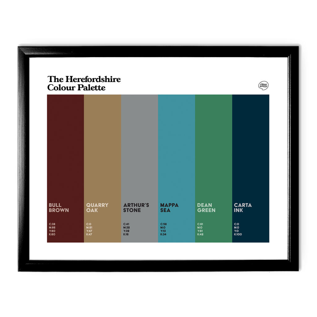 Herefordshire Art Print - Black Frame