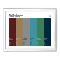 Herefordshire Art Print - White Frame