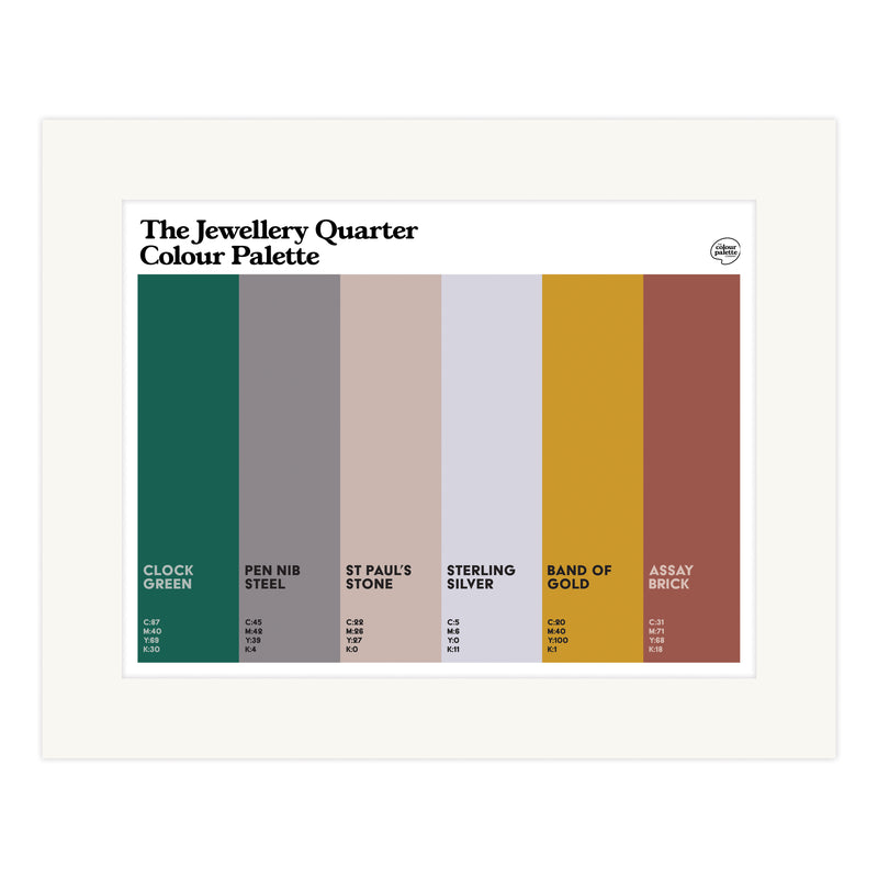 Quarter Stack Color The Jewellery Quarter Colour Palette Mounted Art Print – The Colour ...