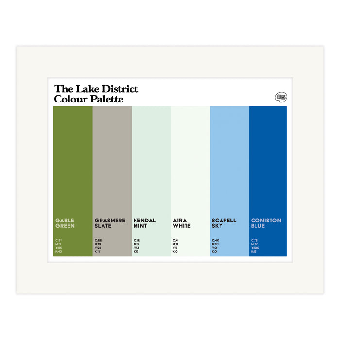 The Lake District Colour Palette Mounted Art Print