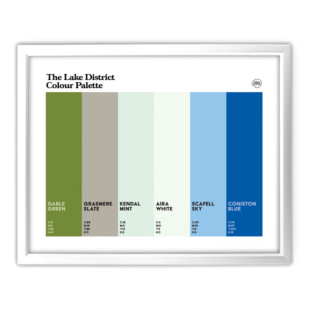 Lake District Art Print - White Frame
