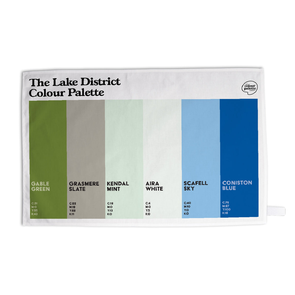 The Lake District Colour Palette Tea Towel