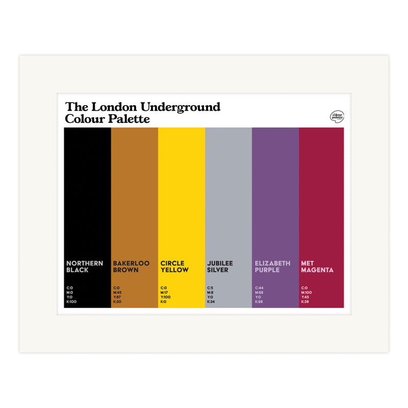 The London Underground Colour Palette Mounted Art Print – The Colour ...