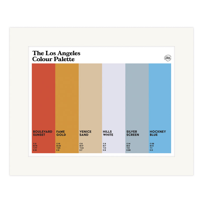 The Los Angeles Colour Palette Mounted Art Print