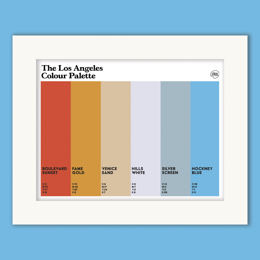 The Los Angeles Colour Palette Mounted Art Print