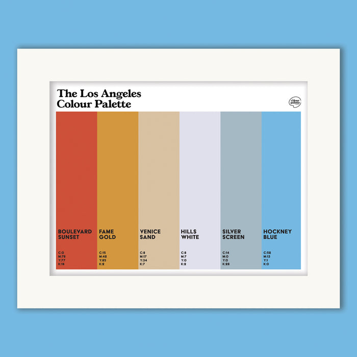 The Los Angeles Colour Palette Mounted Art Print