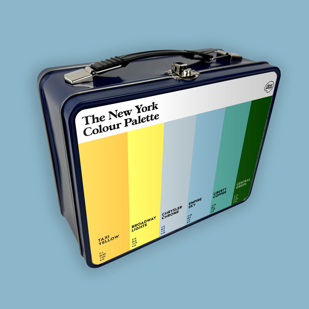 New York Colour Palette fun retro metal lunch box