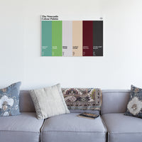 Newcastle canvas wall art featuring the colours of newcastle