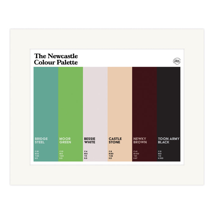 The Newcastle Colour Palette Mounted Art Print